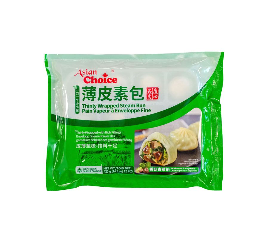 AC-Thinly Wrapped Steam Bun – Mushroom & Vegetable/薄皮素包(香菇青菜)