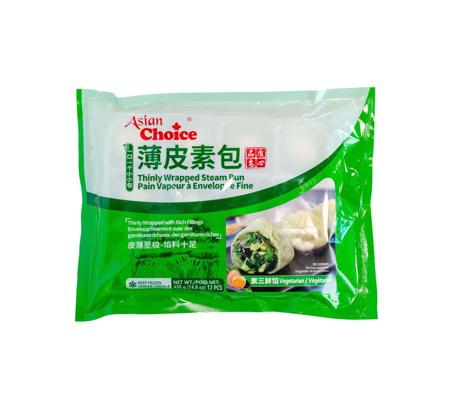 AC-Thinly Wrapped Vegetarian Steam Bun/薄皮素包(素三鲜)